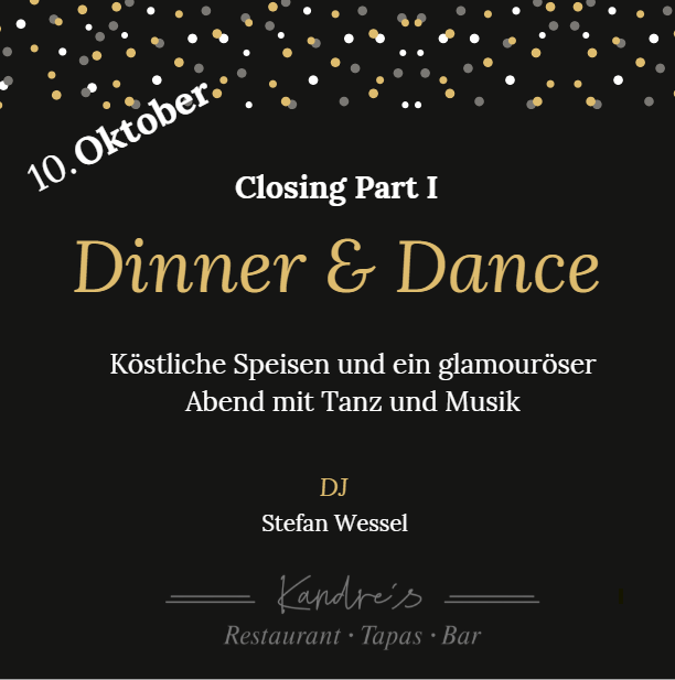 Einladung Dinner & Dance am 10. Oktober
